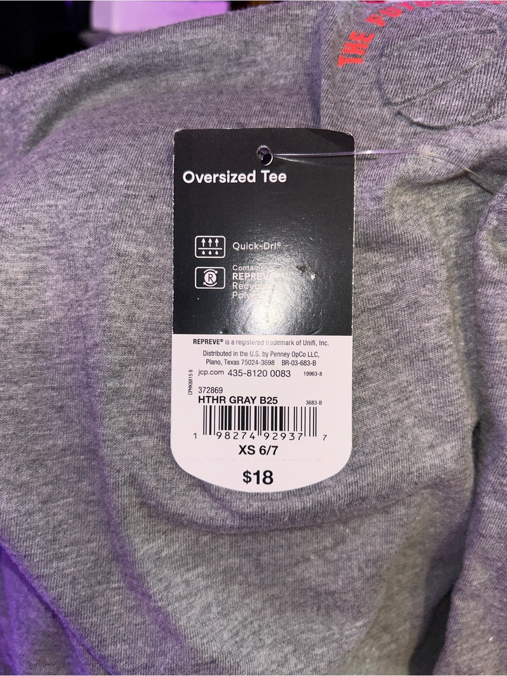 Xersion Heather Gray Short Sleeve Oversized Tee